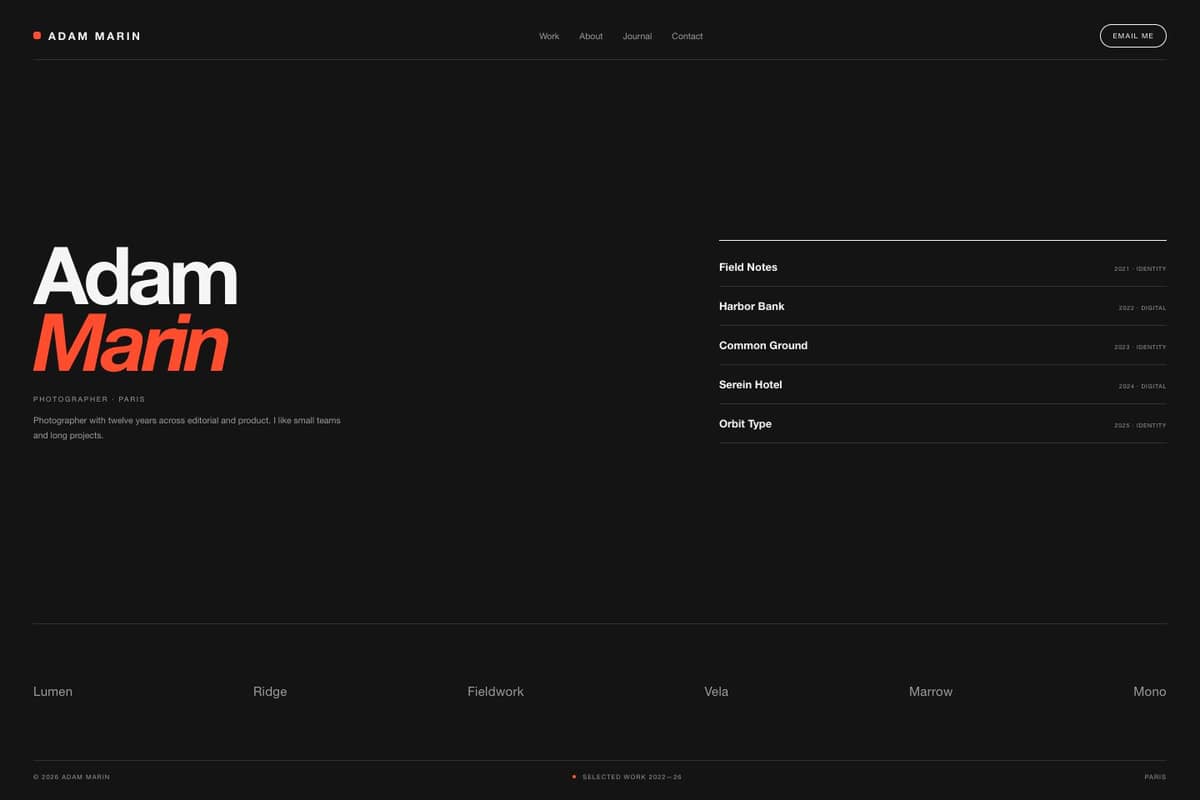 Adam Marin — full page preview