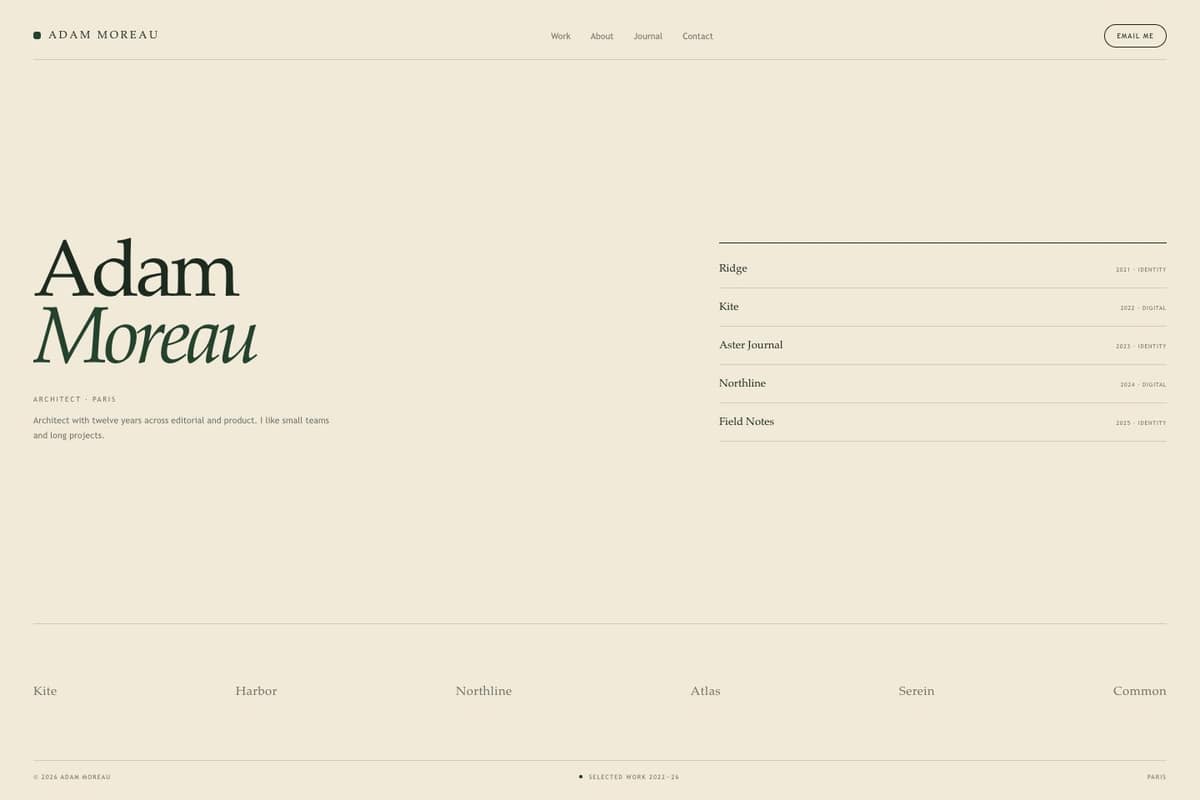 Adam Moreau — full page preview