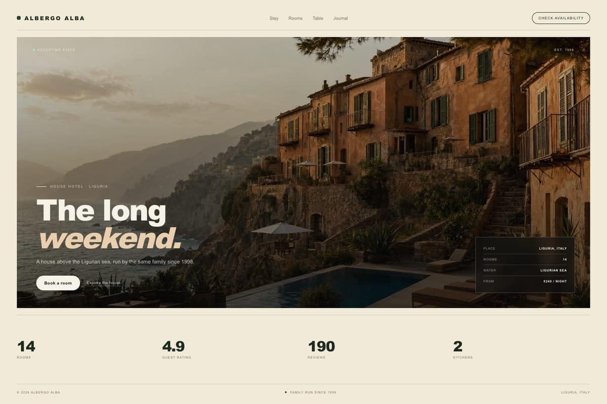 Albergo Alba — full page preview