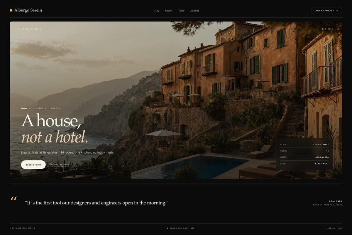Albergo Serein — full page preview