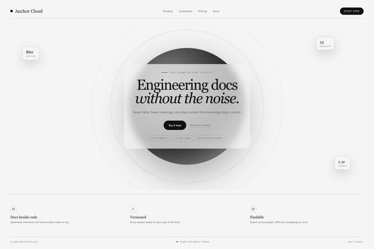 Anchor Cloud — full page preview