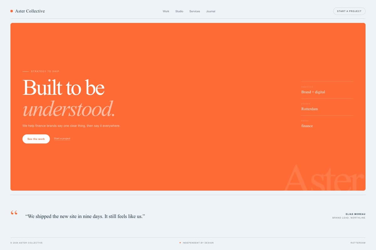 Aster Collective — full page preview