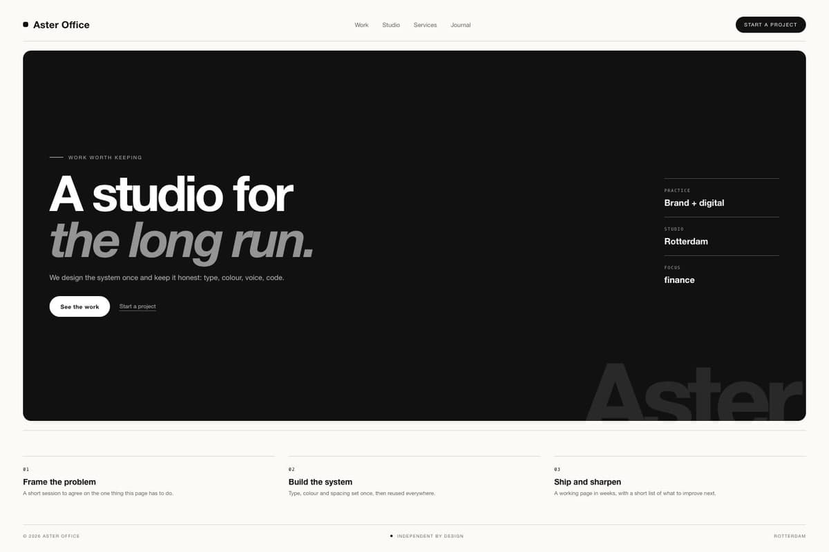 Aster Office — full page preview