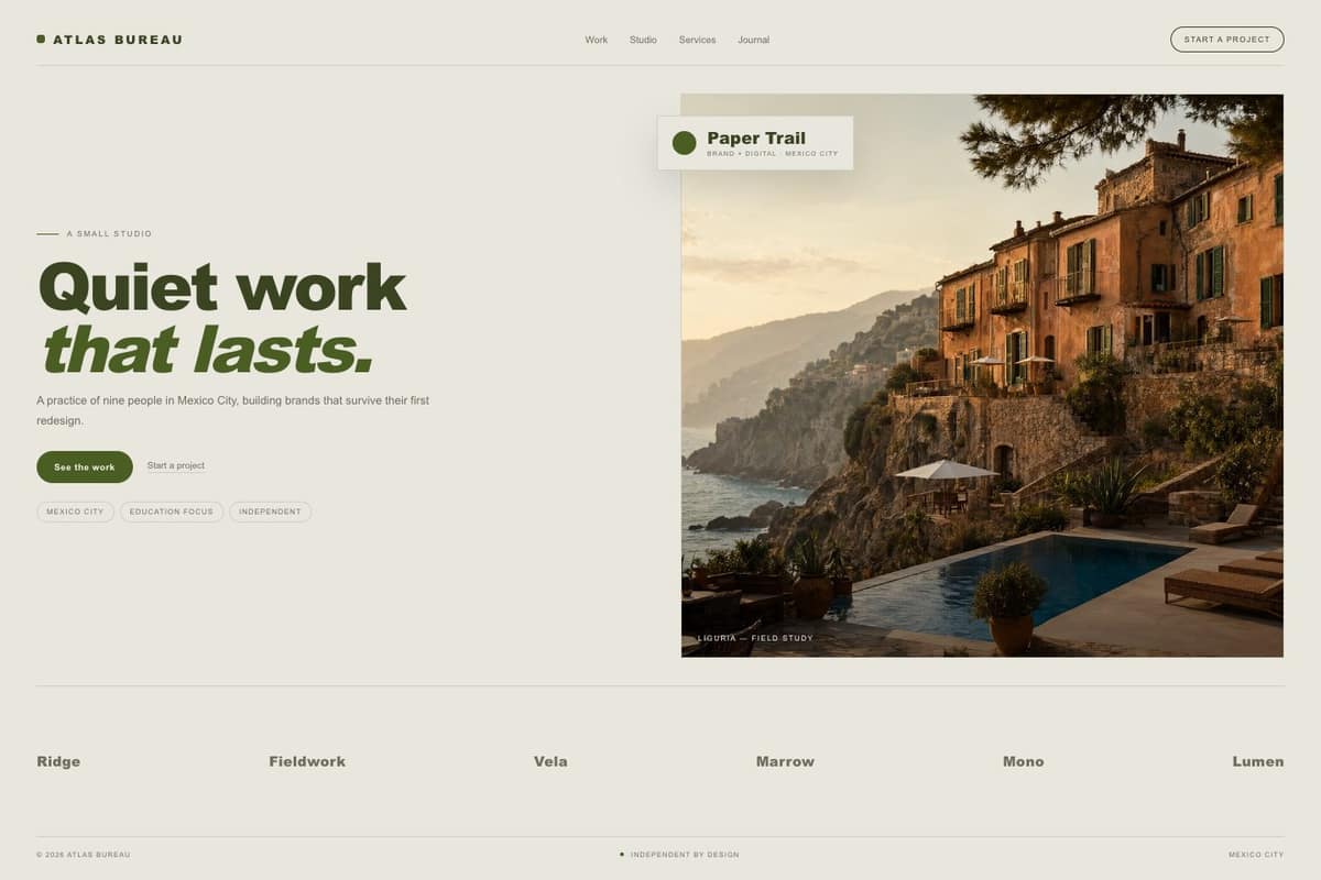 Atlas Bureau — full page preview