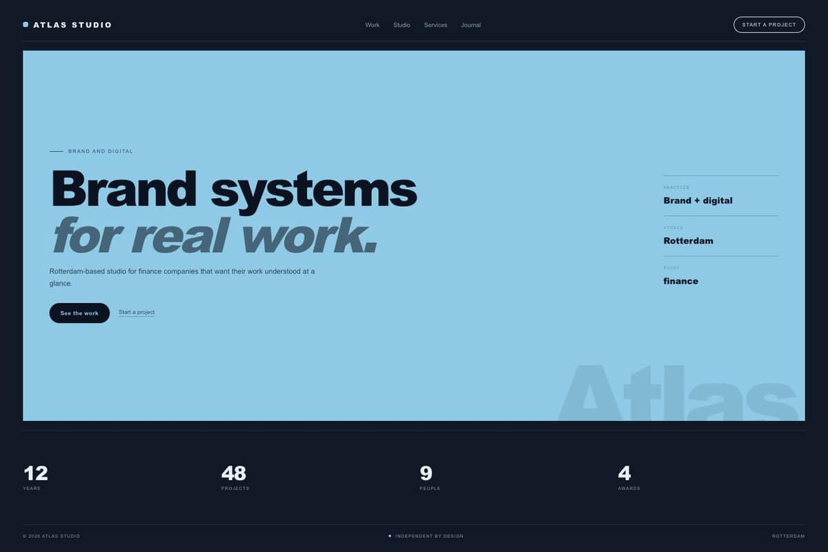 Atlas Studio Agency — full page preview