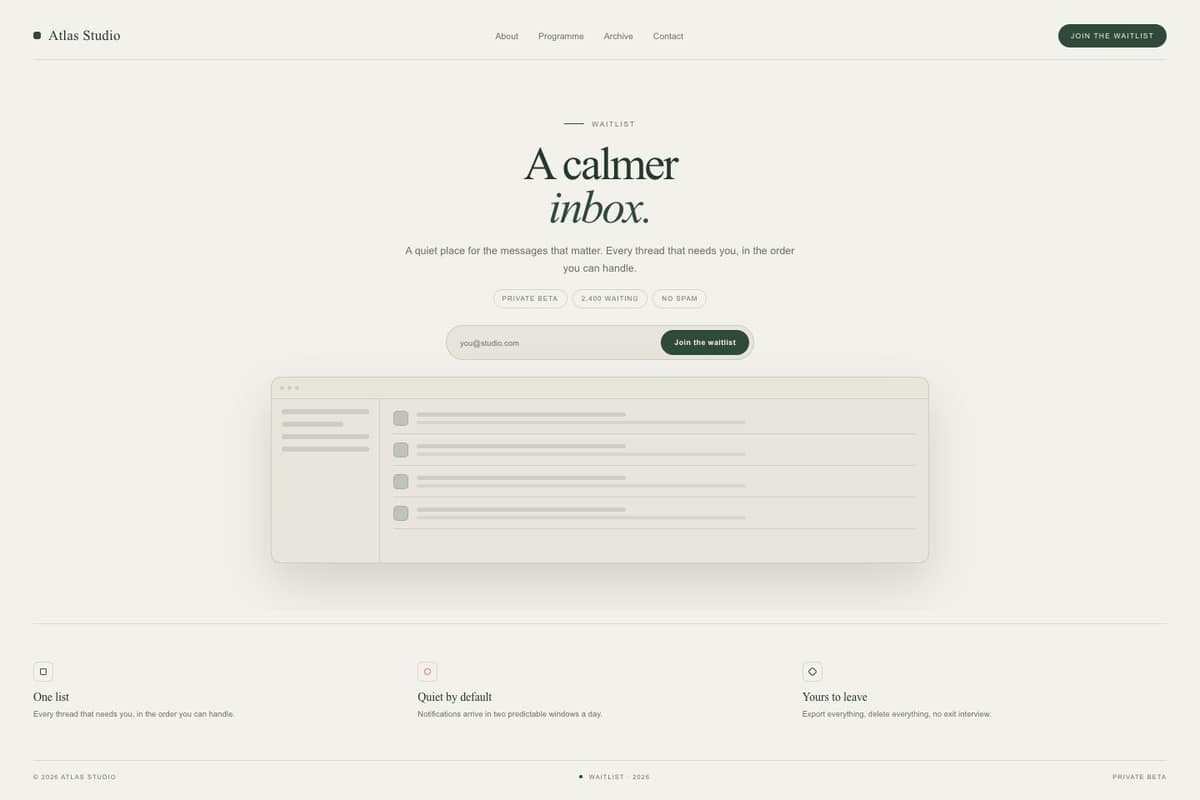 Atlas Studio Launch — full page preview