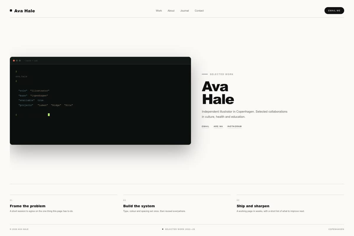 Ava Hale — full page preview