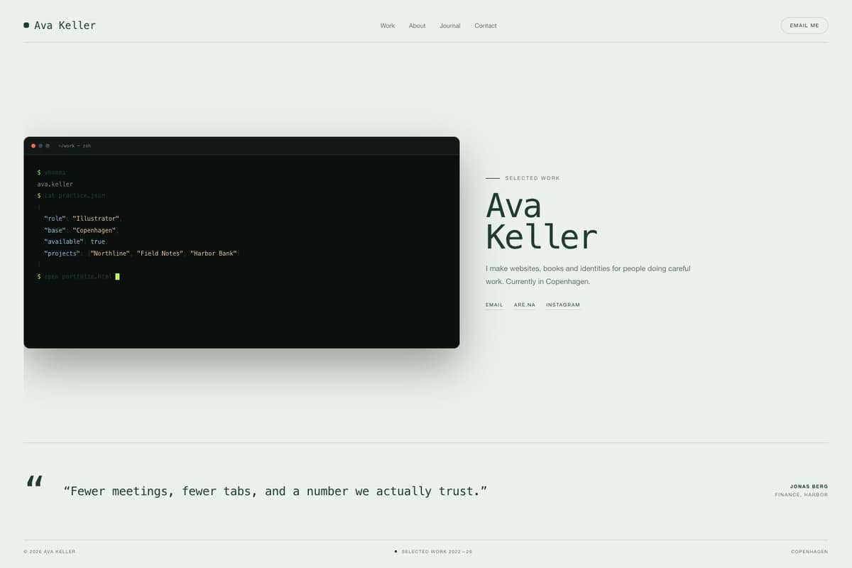 Ava Keller — full page preview