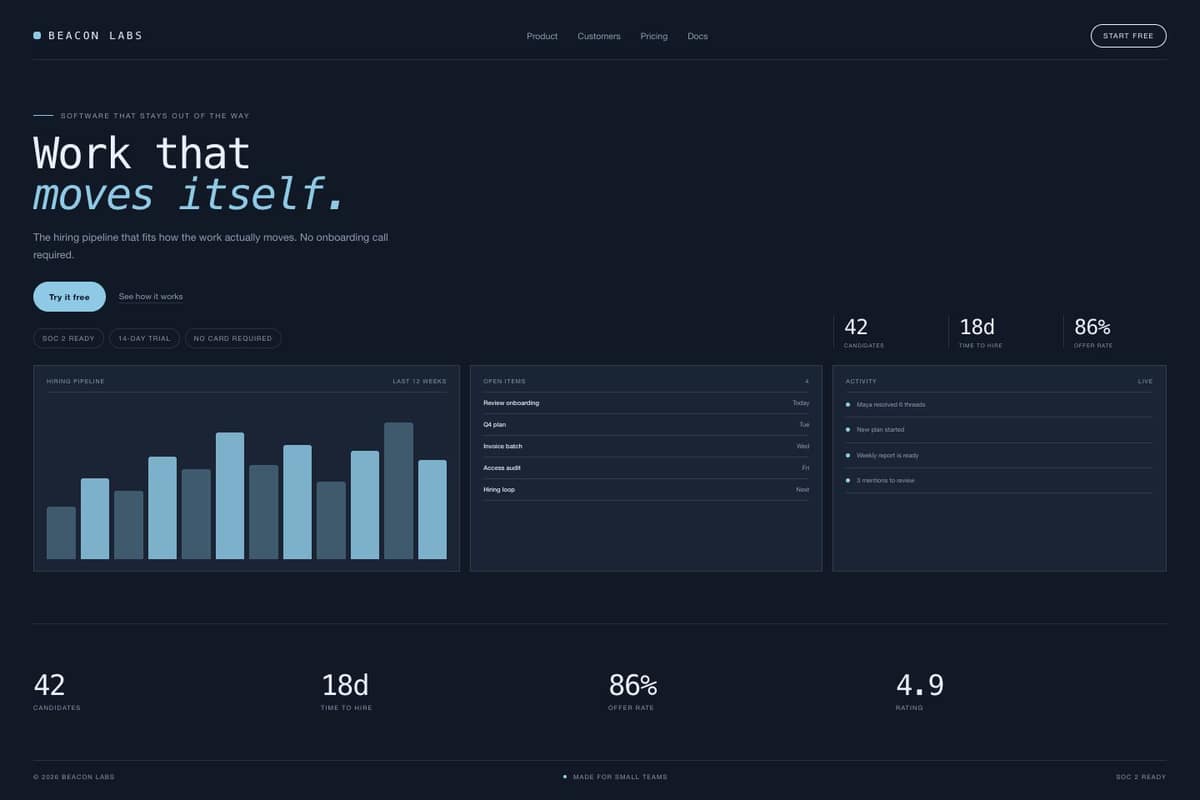 Beacon Labs — full page preview