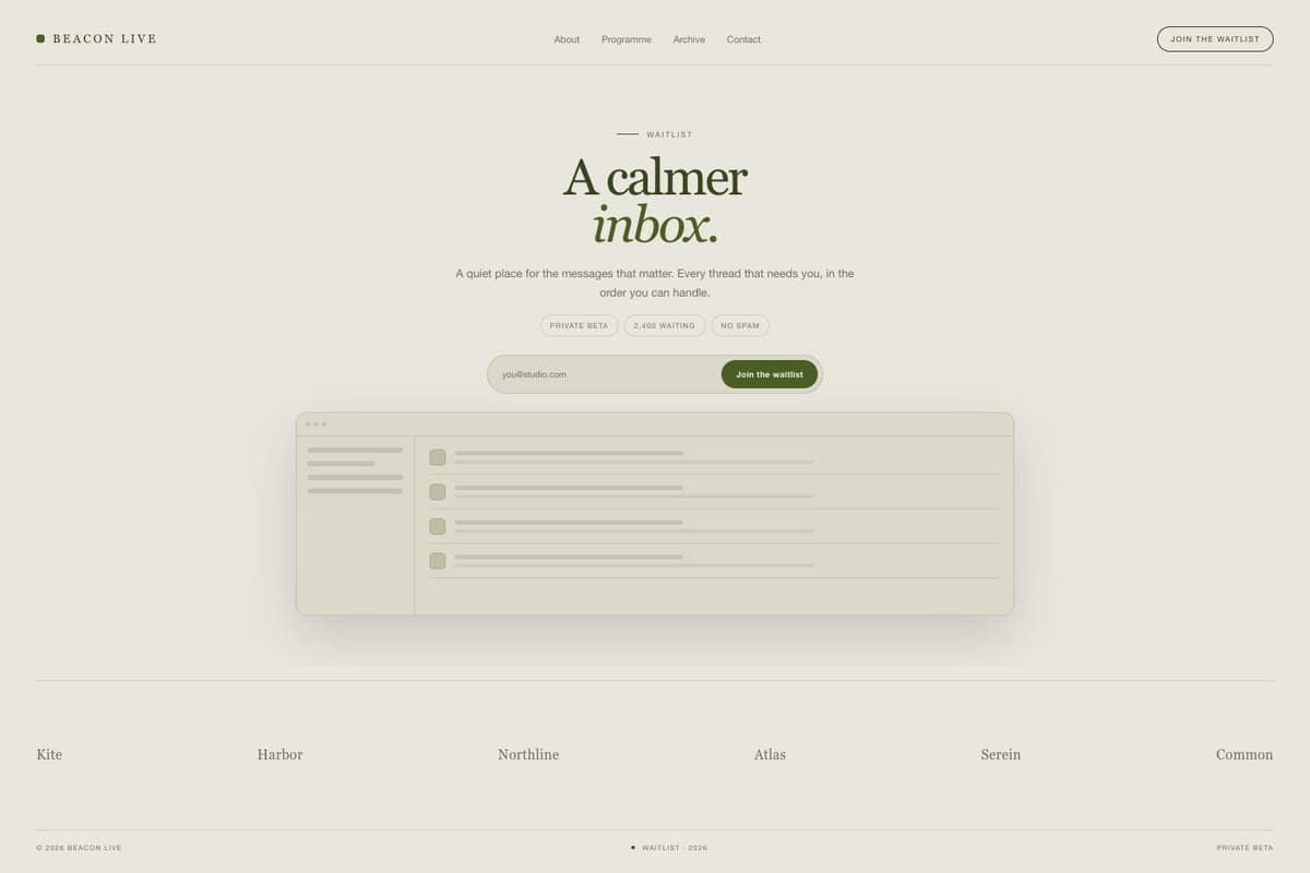 Beacon Live — full page preview