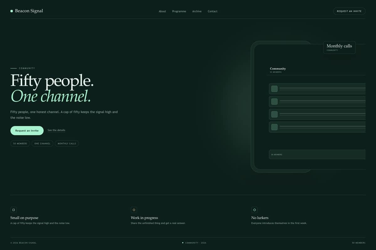 Beacon Signal — full page preview