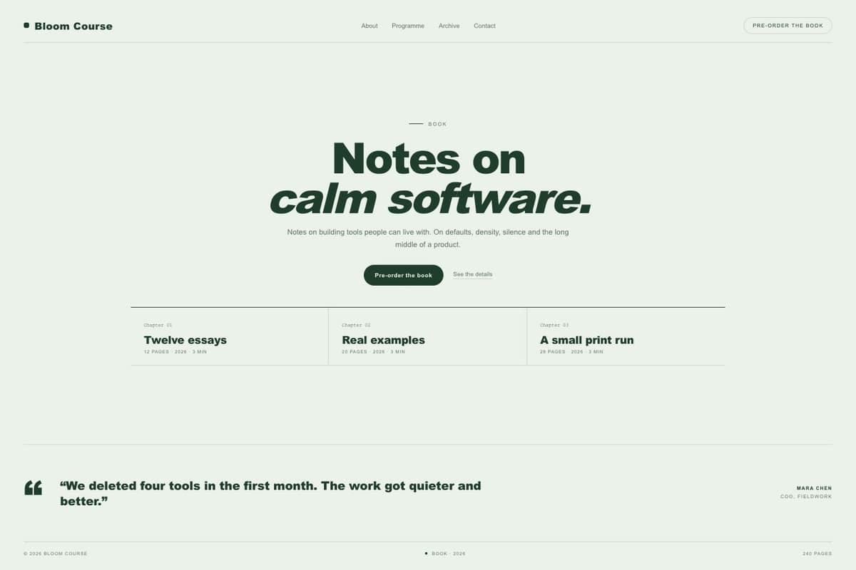 Bloom Course — full page preview