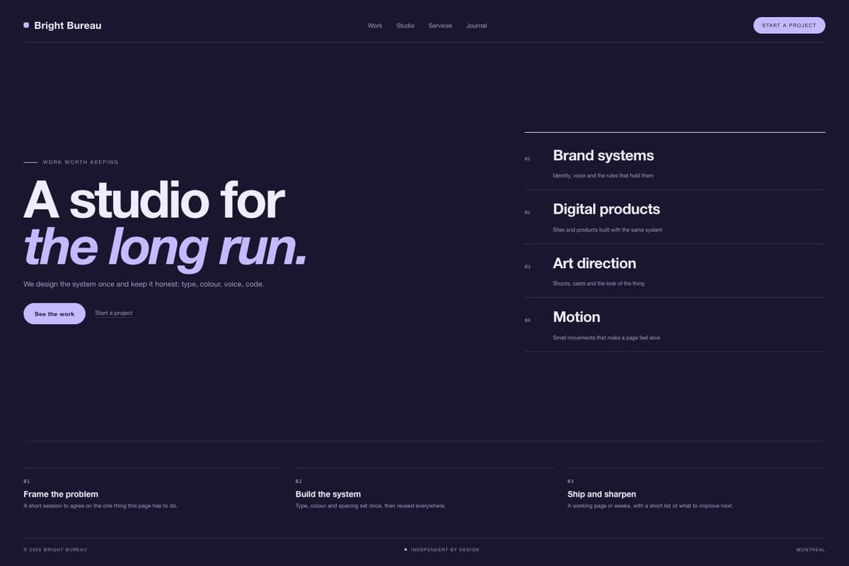 Bright Bureau — full page preview