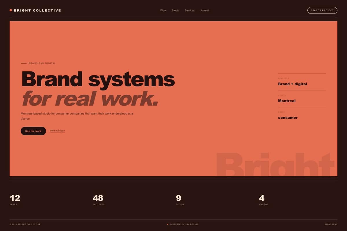 Bright Collective — full page preview