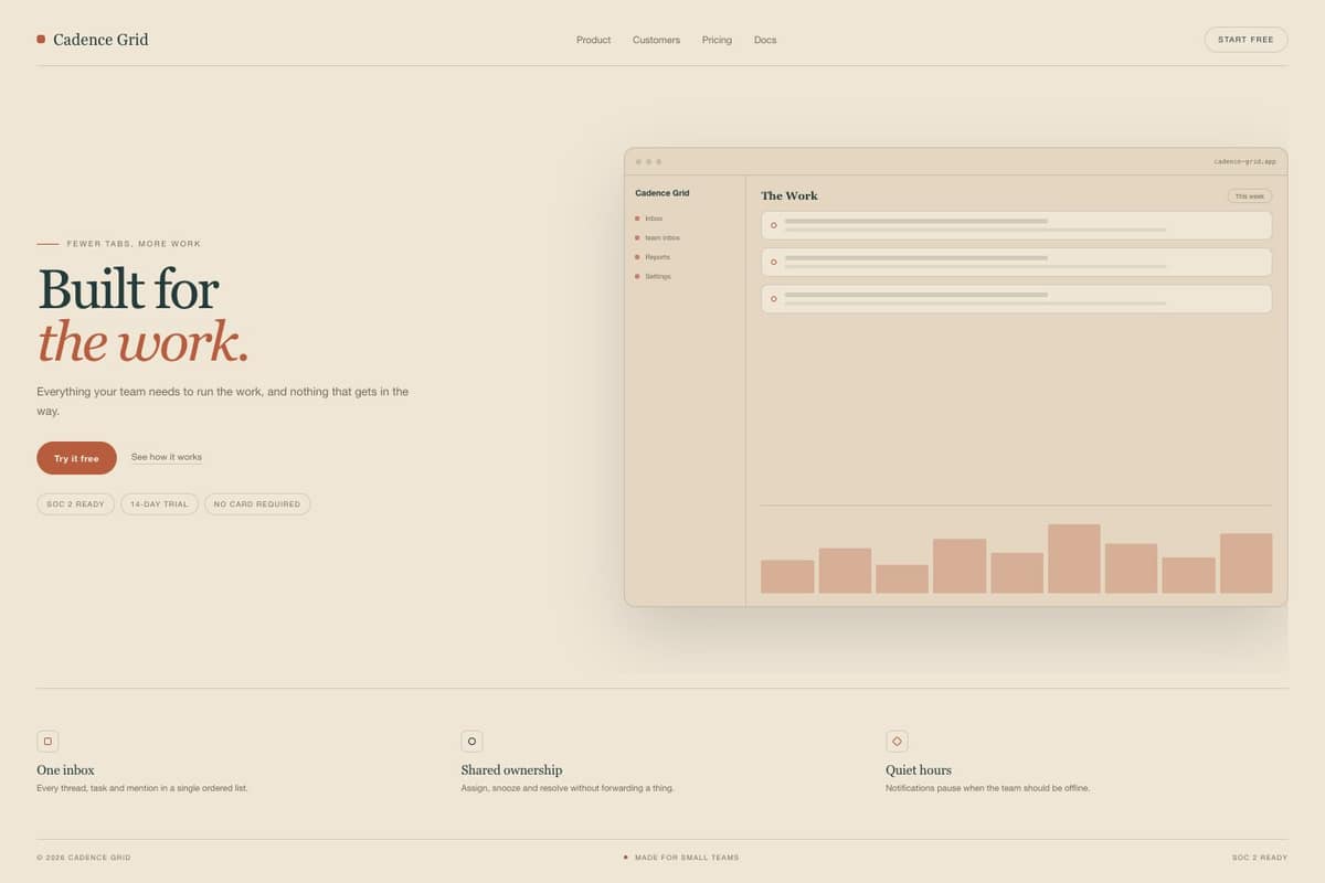 Cadence Grid — full page preview