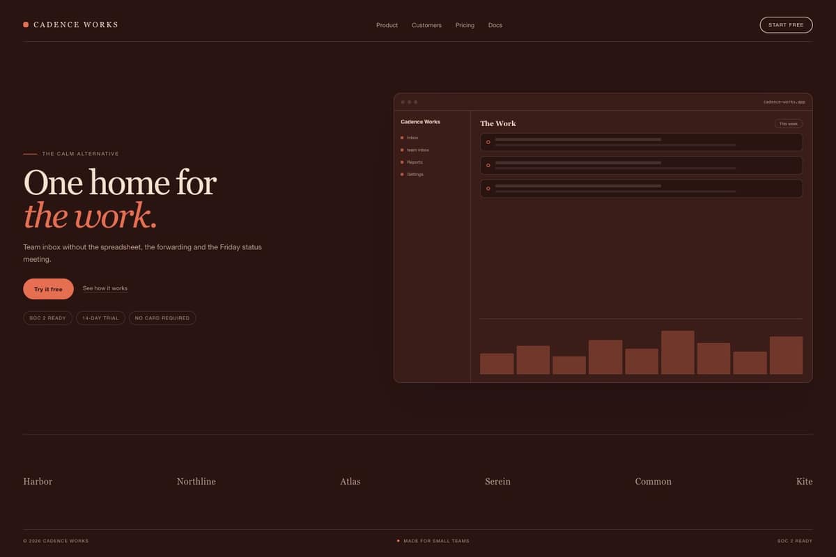 Cadence Works — full page preview