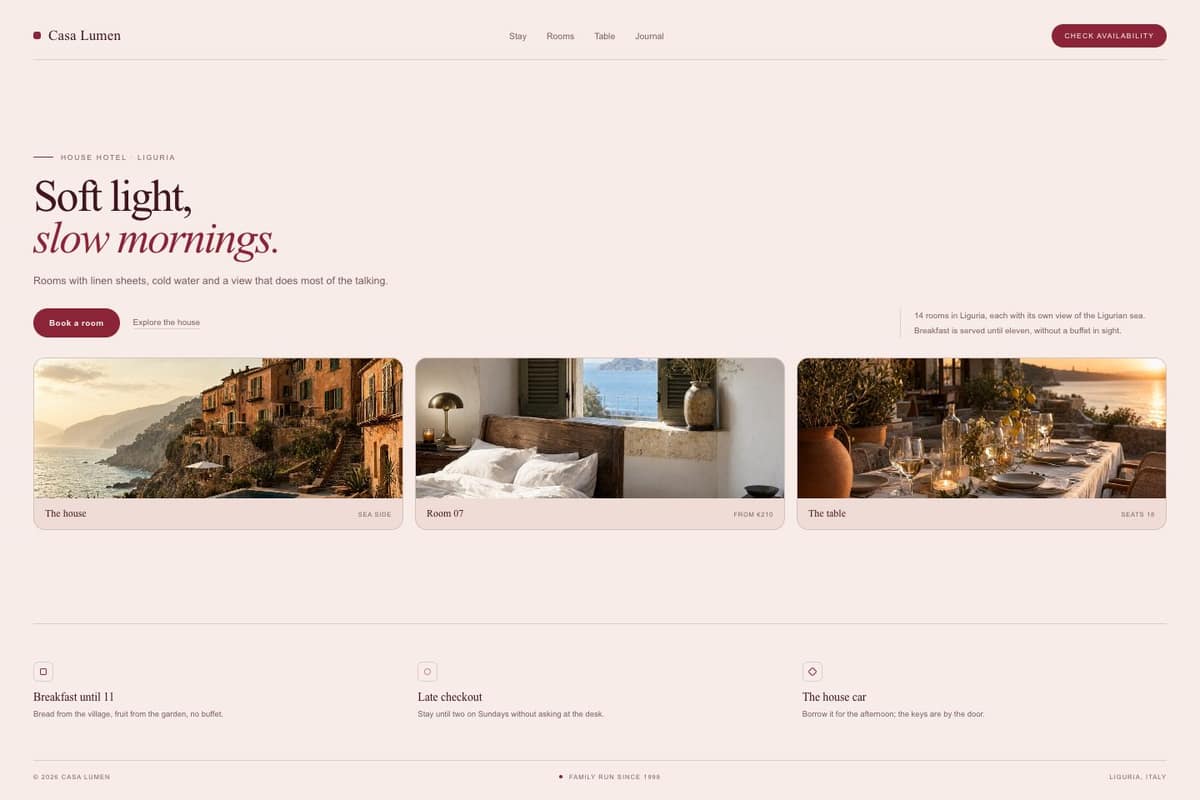 Casa Lumen — full page preview