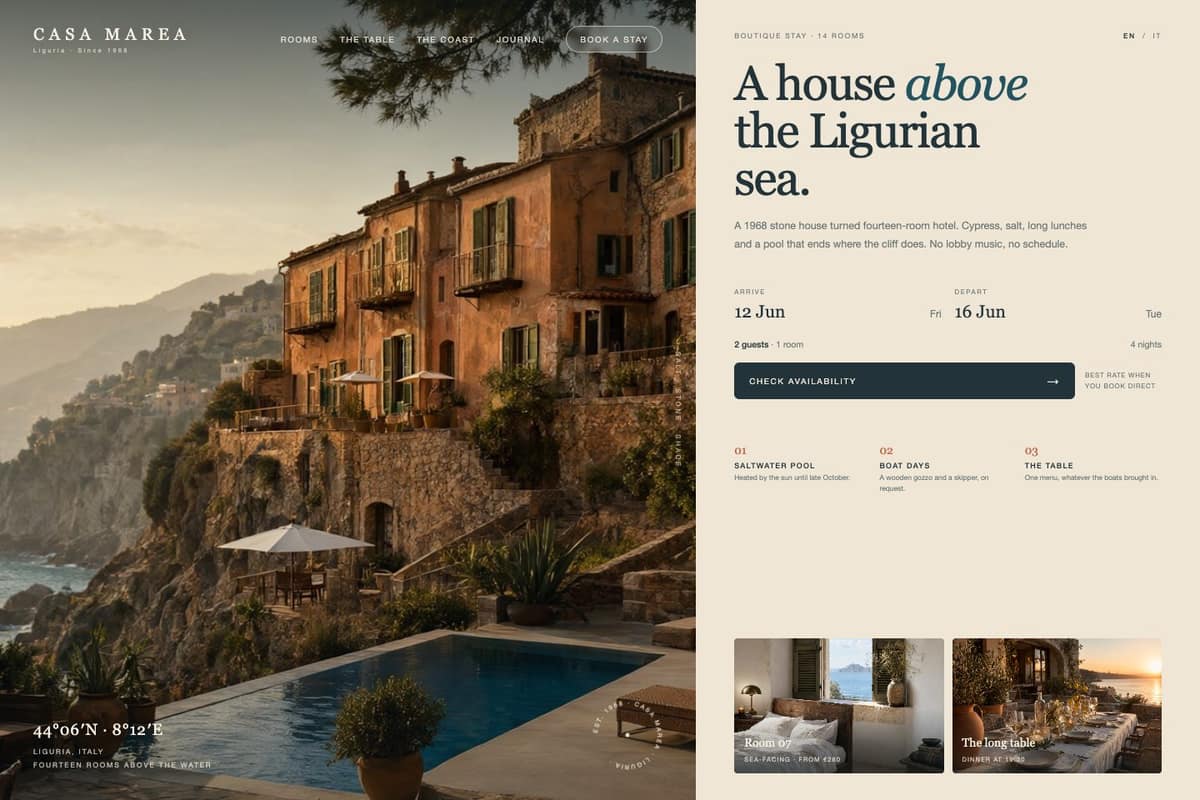 Casa Marea — full page preview