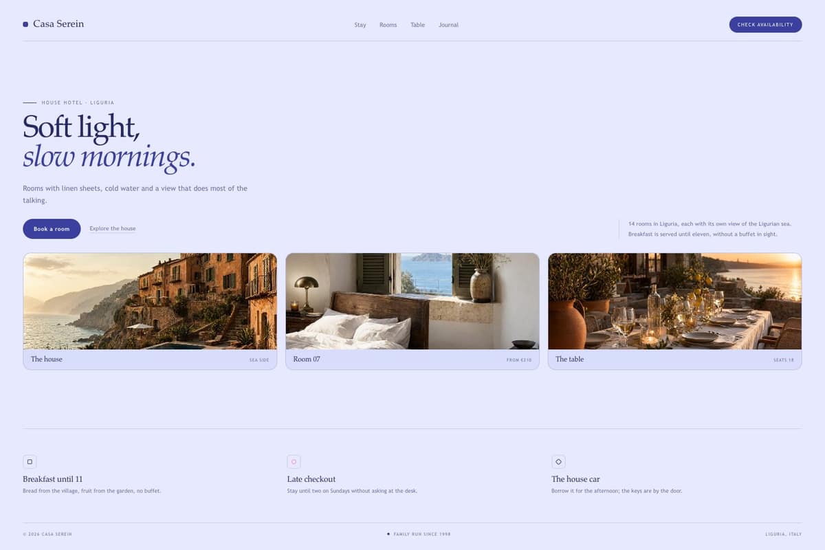 Casa Serein — full page preview