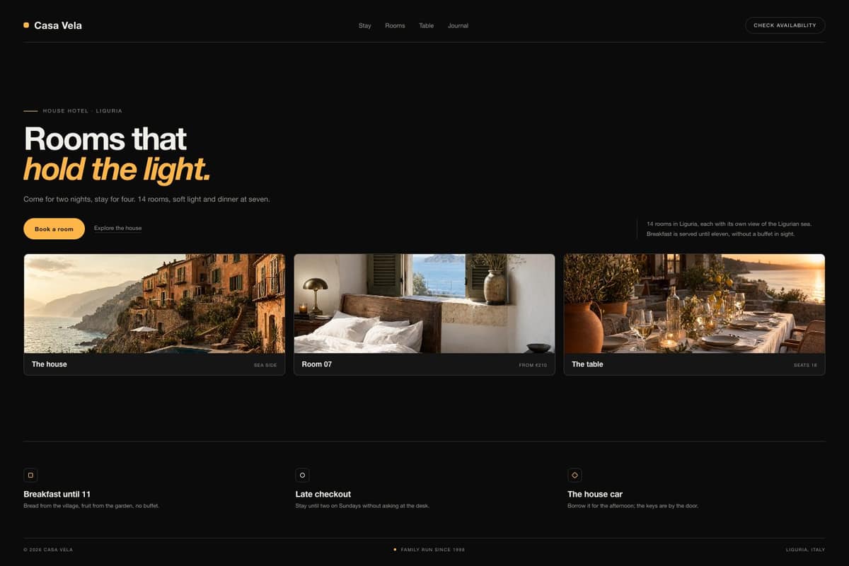 Casa Vela — full page preview