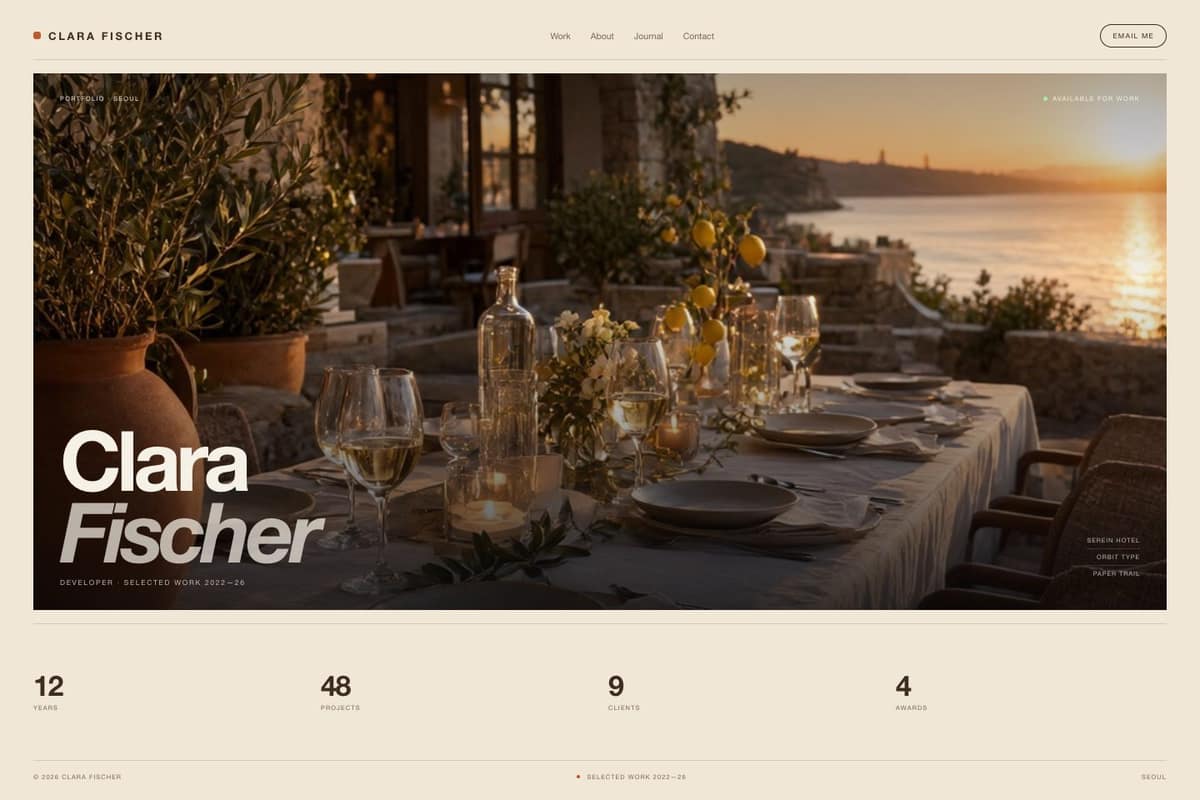 Clara Fischer — full page preview
