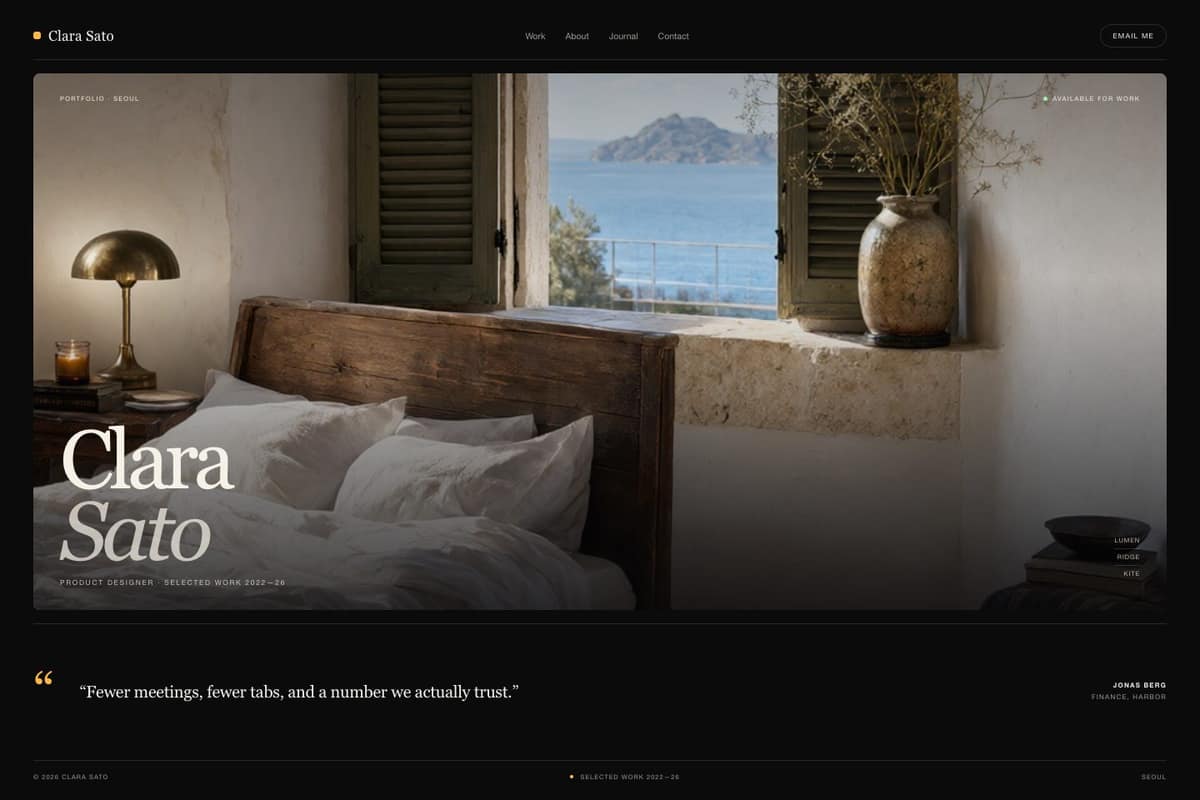 Clara Sato — full page preview