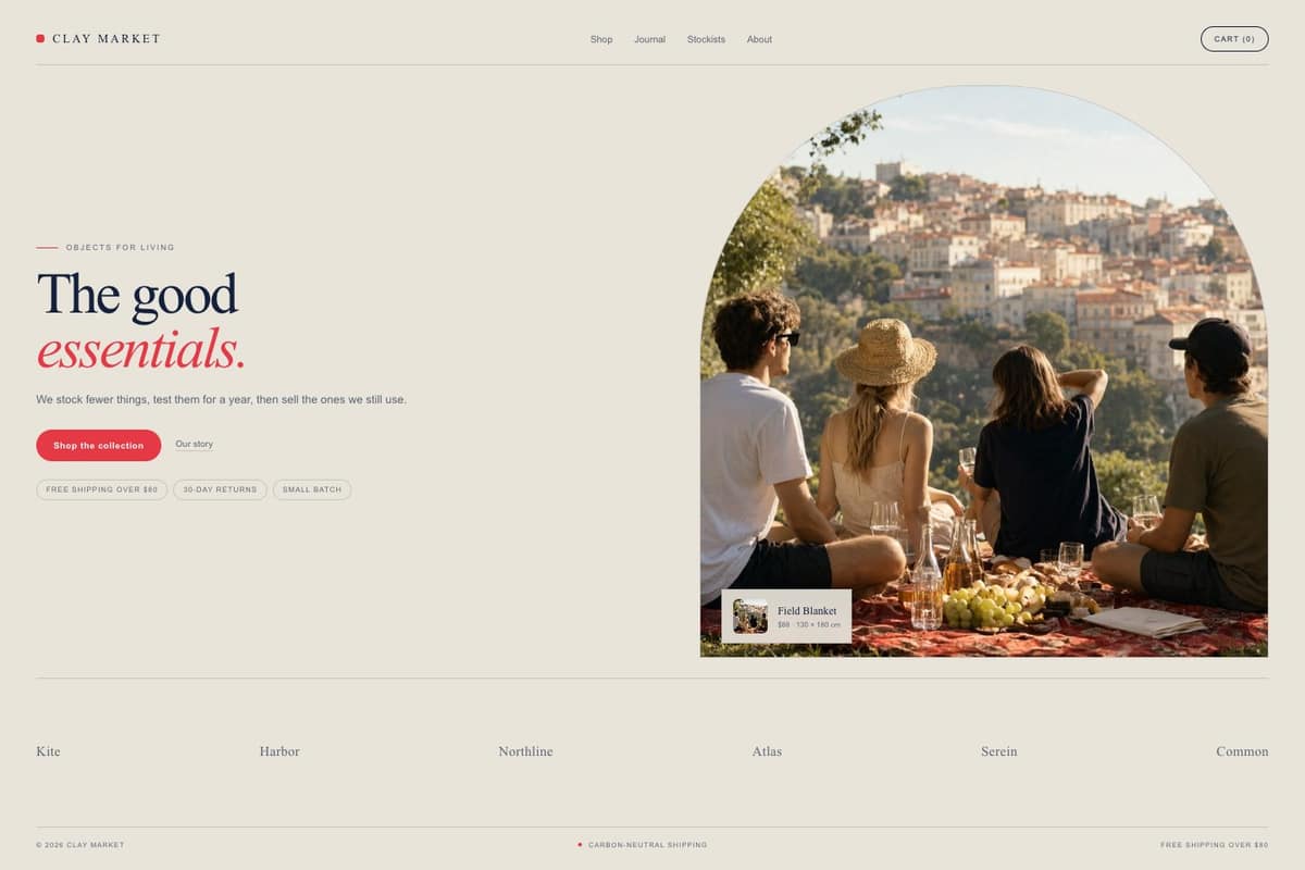Clay Market — full page preview
