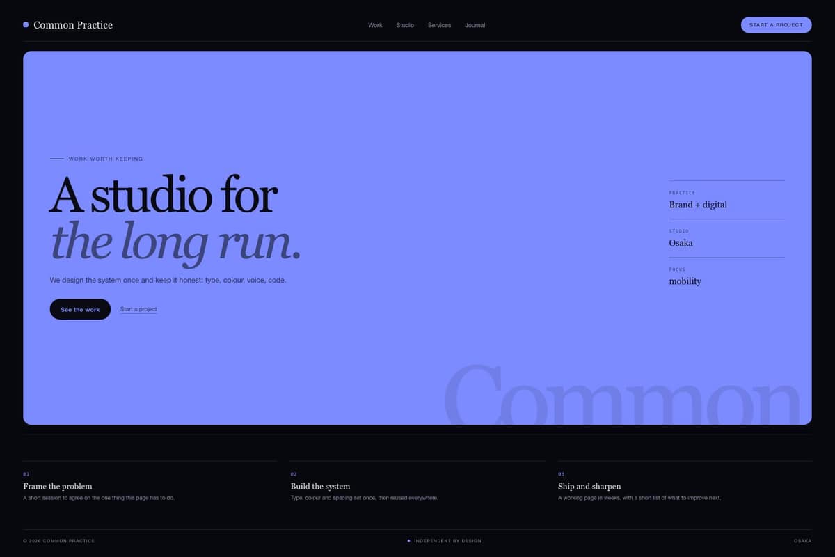Common Practice — full page preview