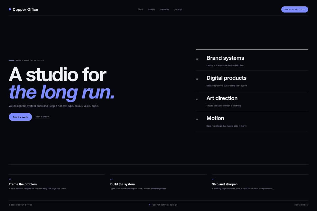 Copper Office — full page preview