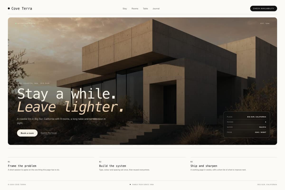 Cove Terra — full page preview