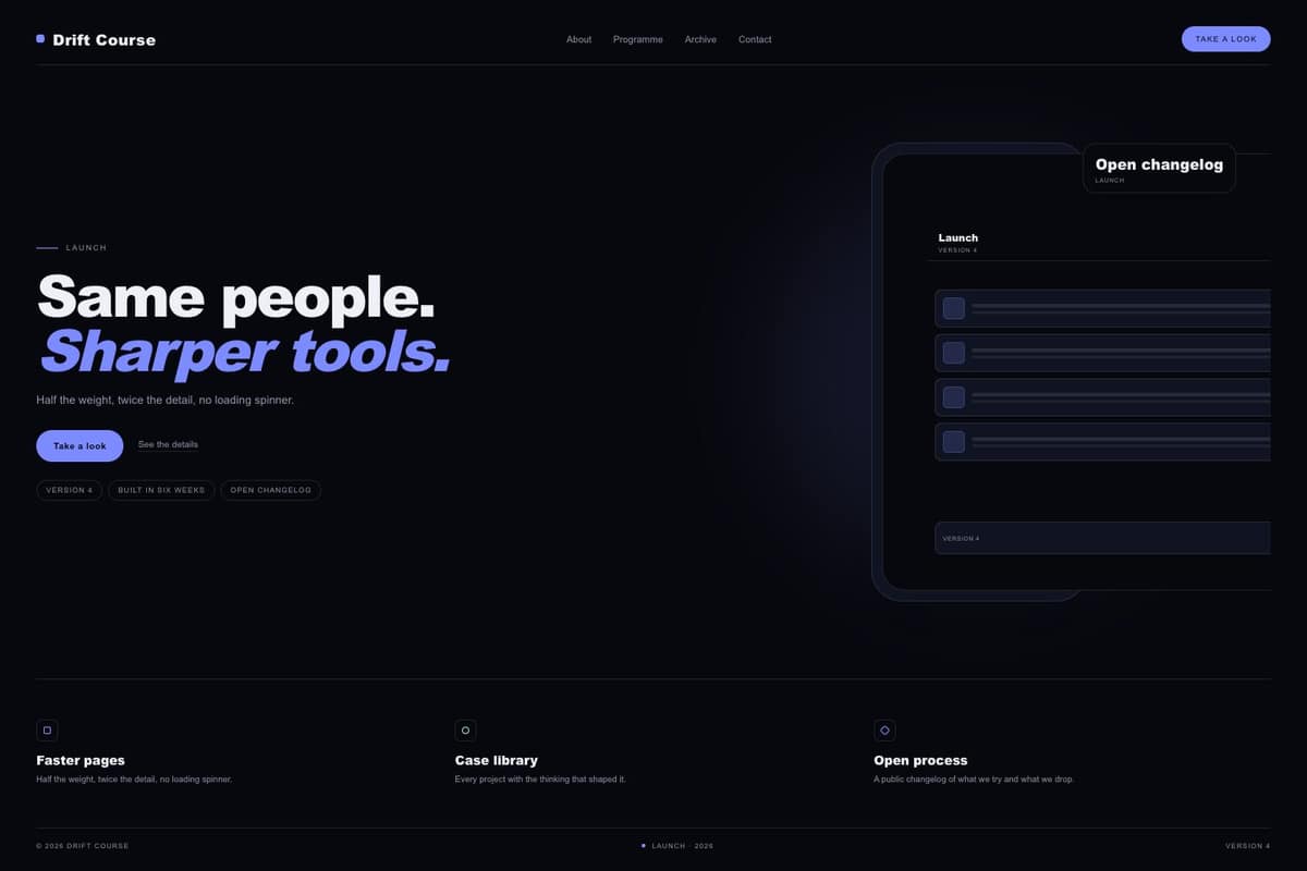 Drift Course — full page preview