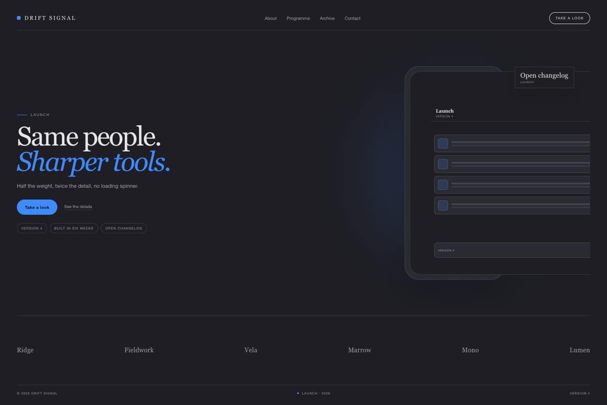 Drift Signal — full page preview