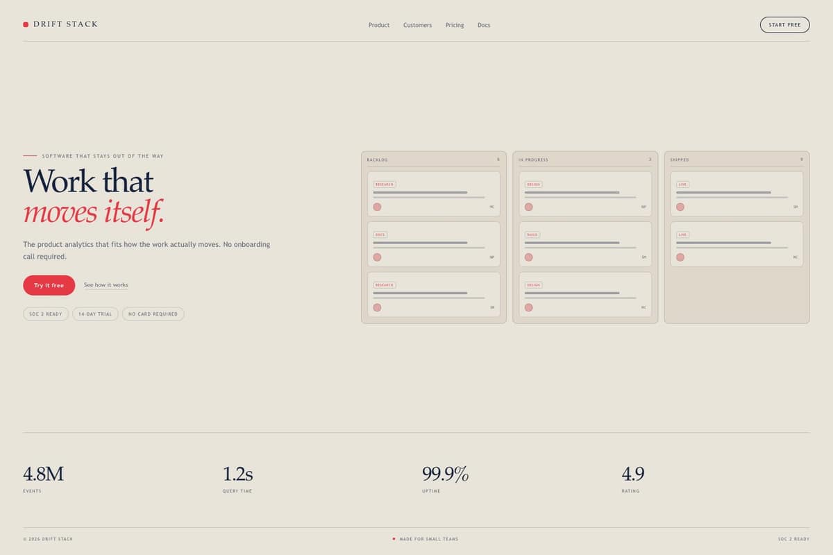 Drift Stack — full page preview