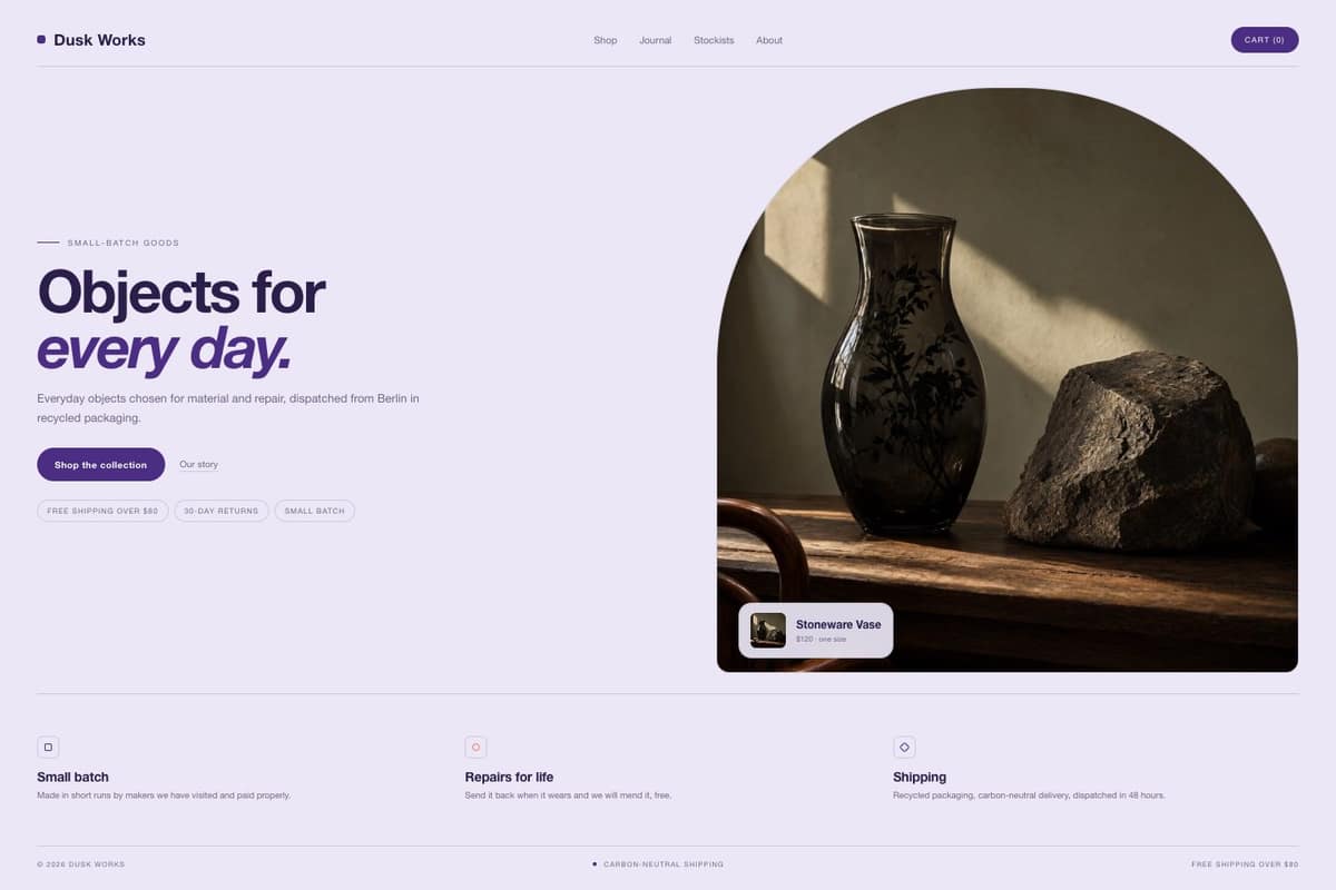 Dusk Works — full page preview