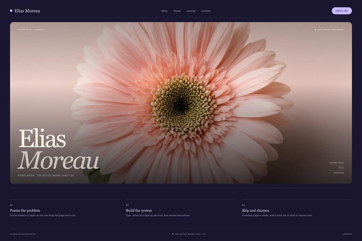 Elias Moreau — full page preview