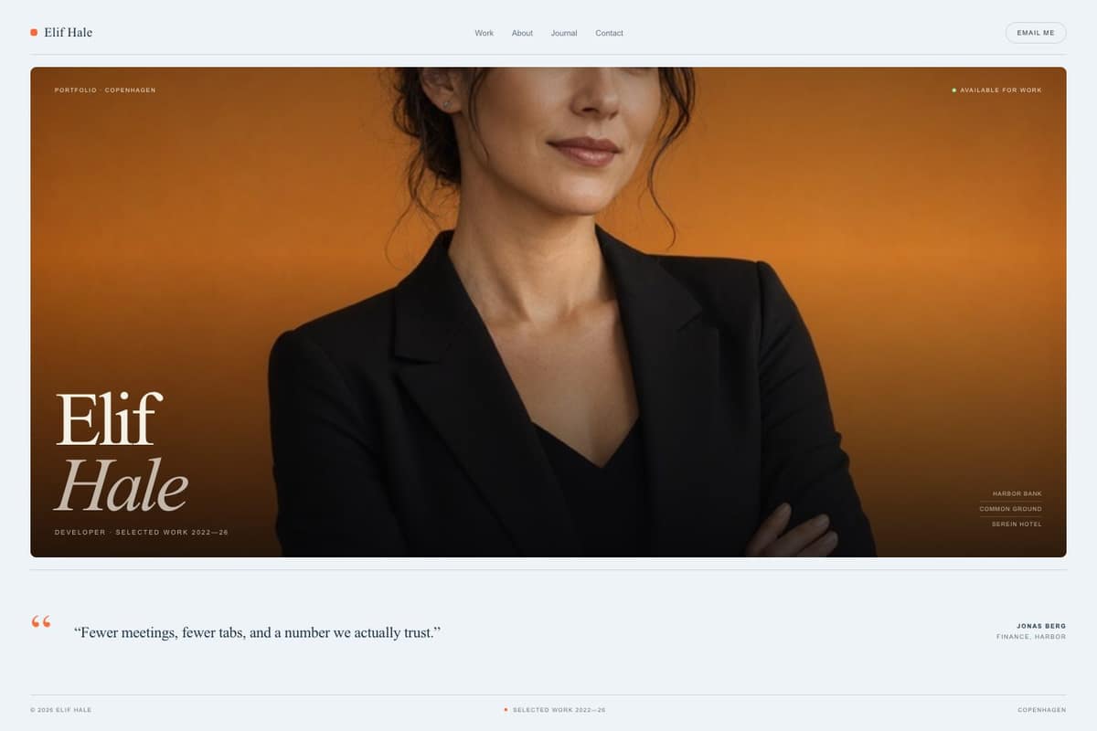 Elif Hale — full page preview