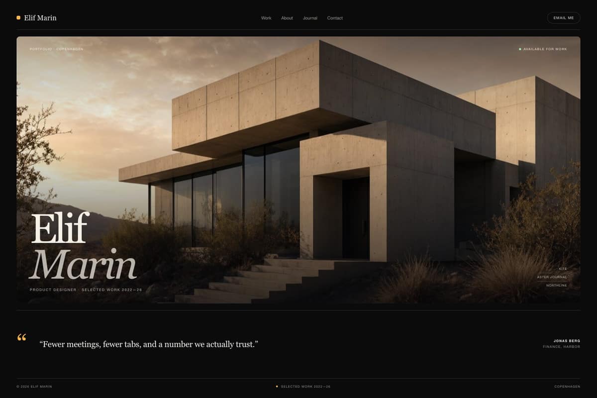 Elif Marin — full page preview