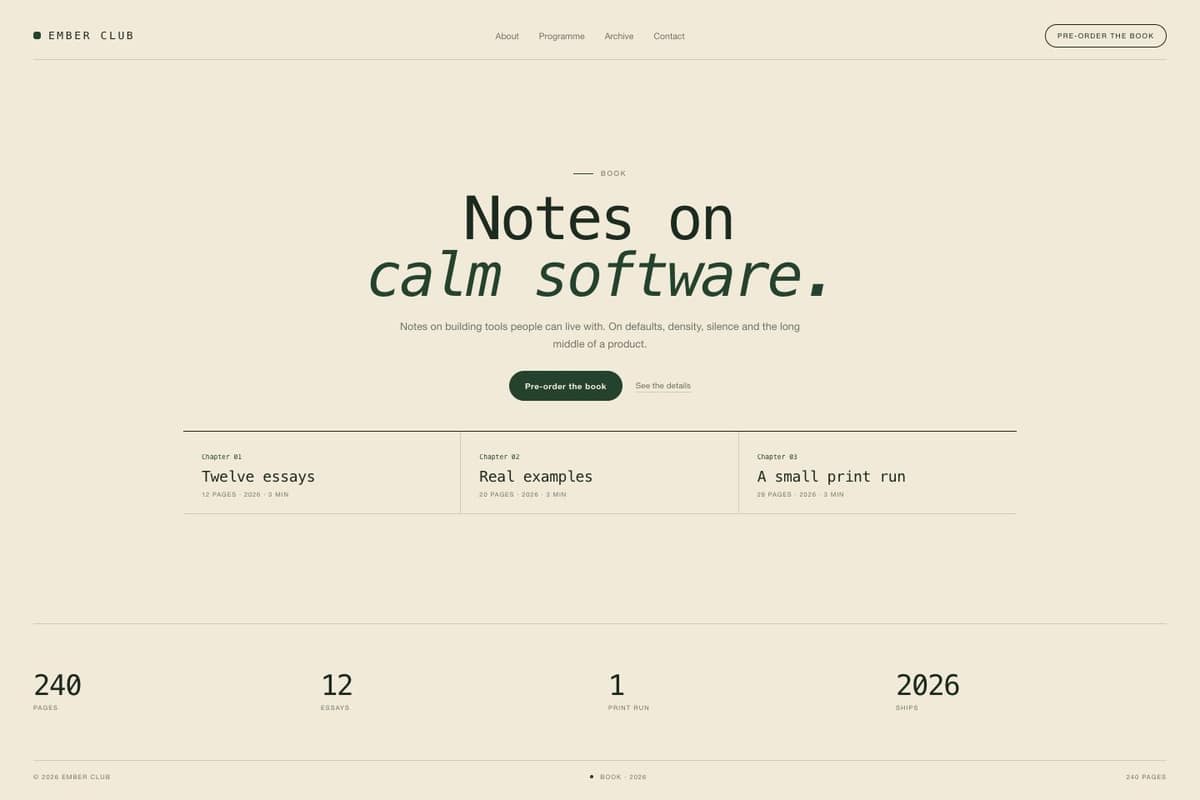 Ember Club — full page preview