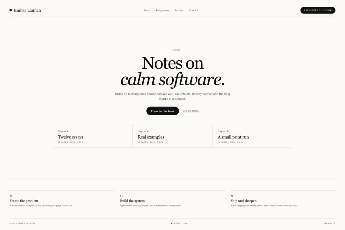 Ember Launch — full page preview
