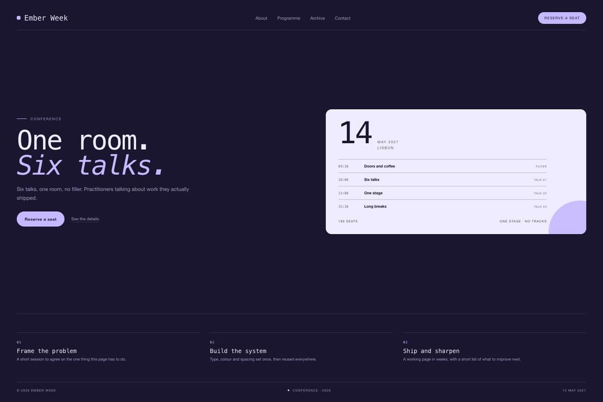 Ember Week — full page preview