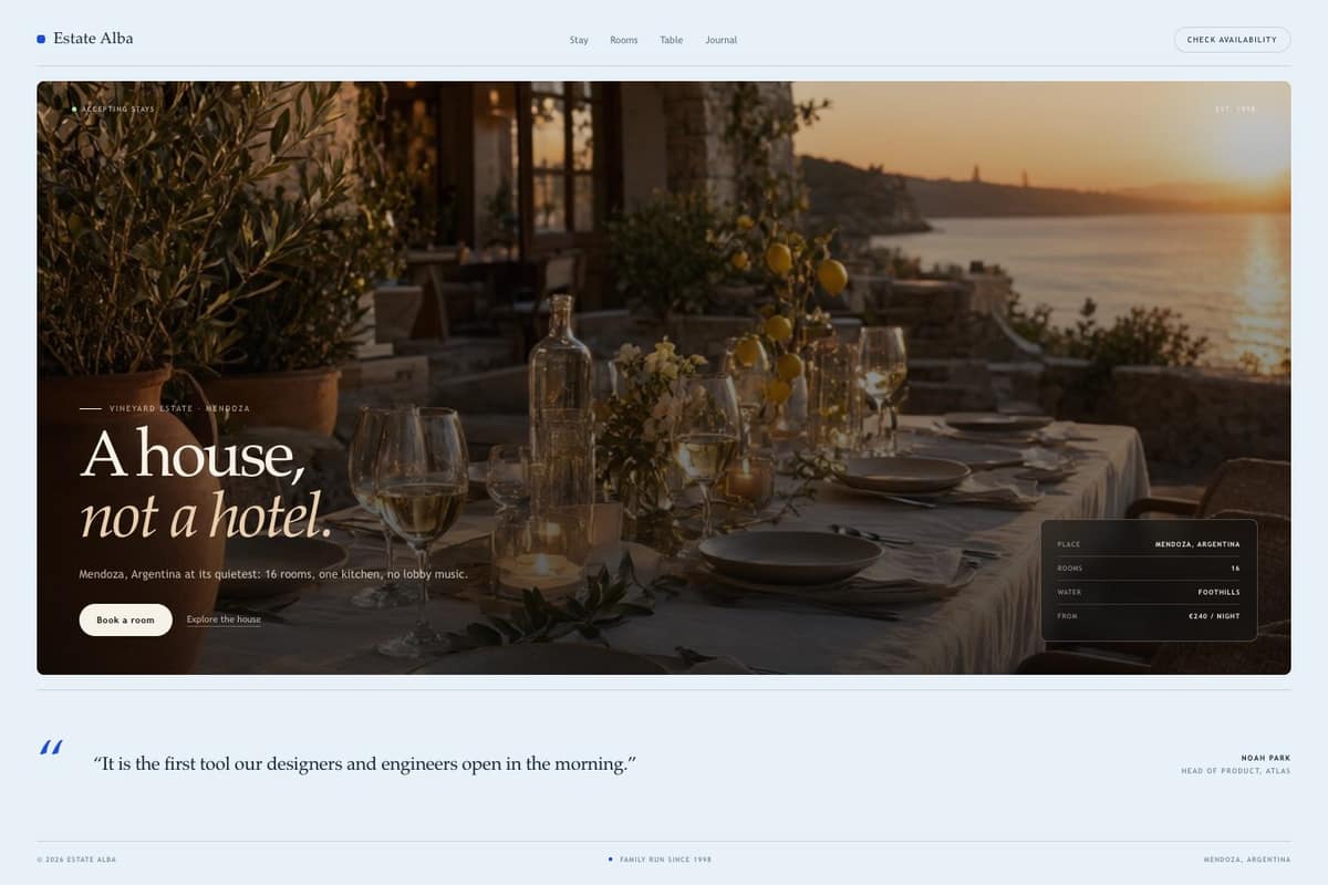 Estate Alba — full page preview