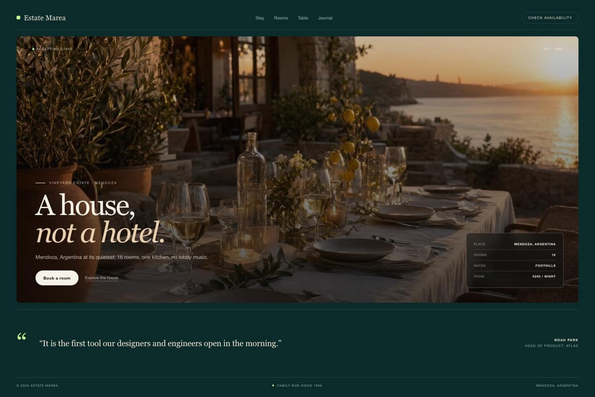 Estate Marea — full page preview