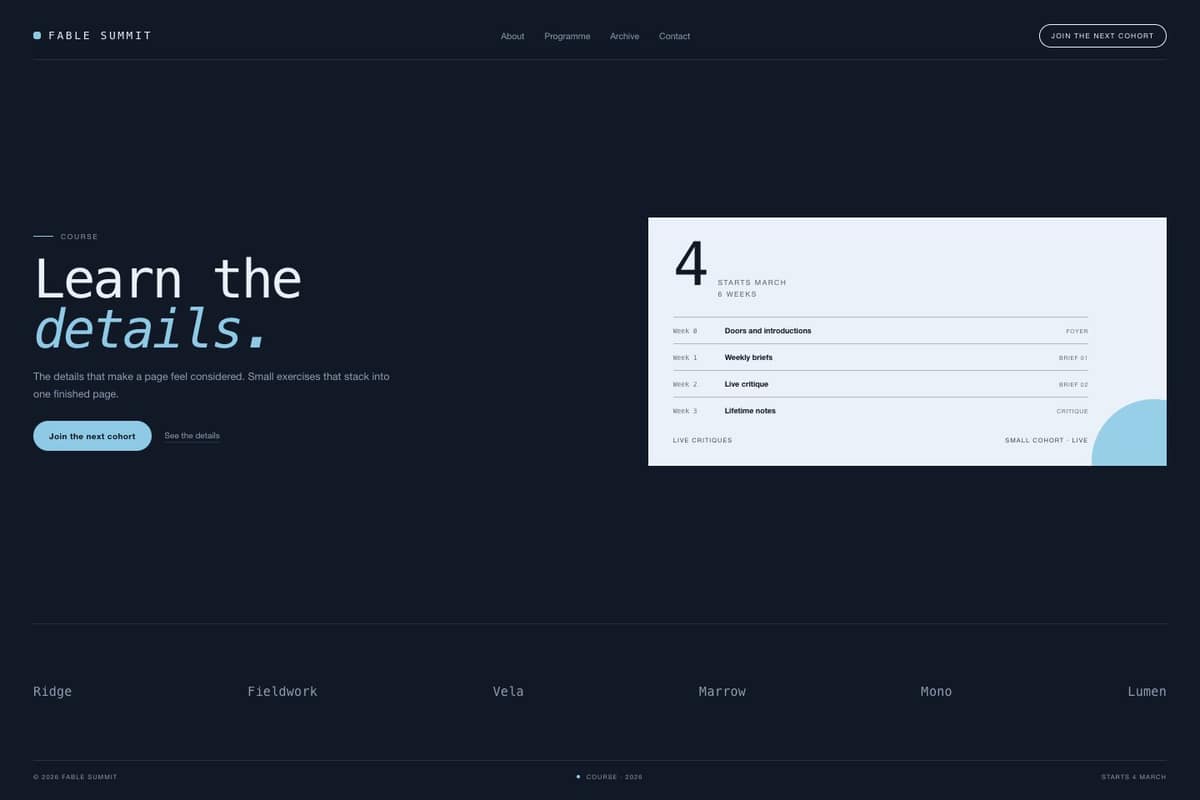 Fable Summit — full page preview