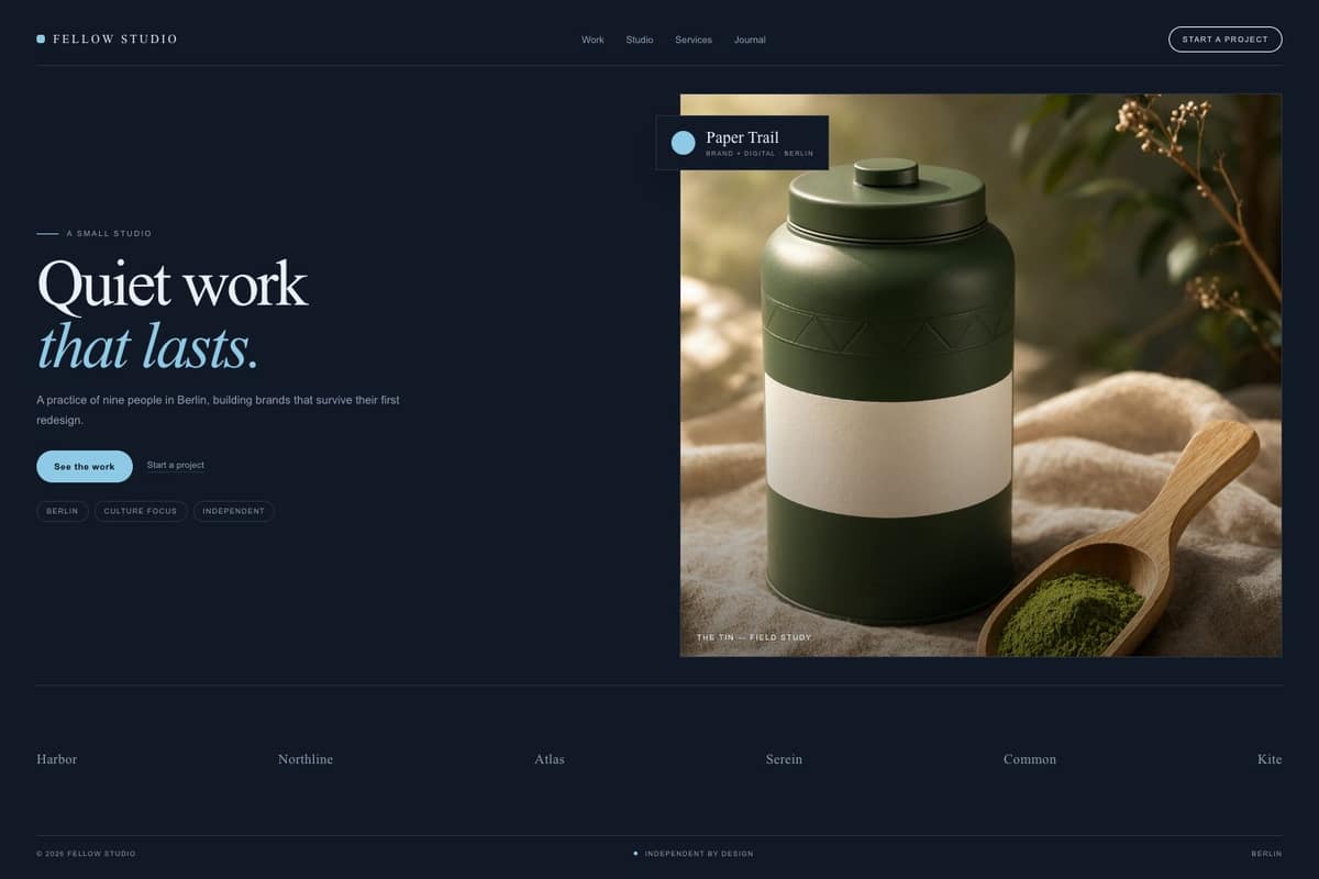 Fellow Studio — full page preview