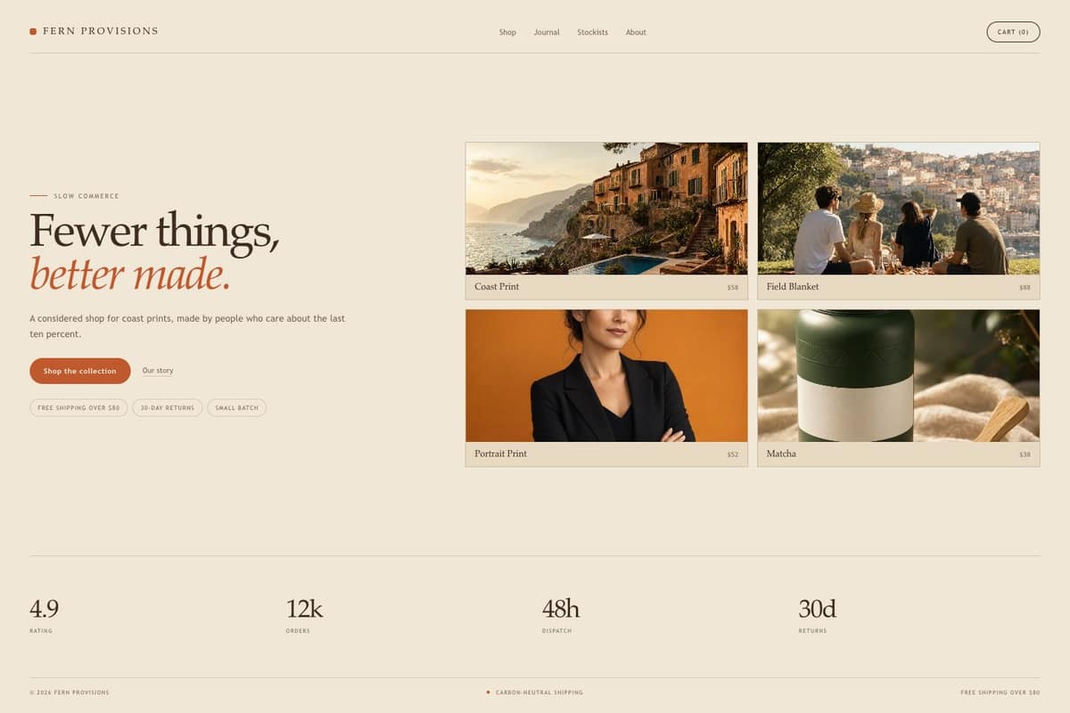 Fern Provisions — full page preview