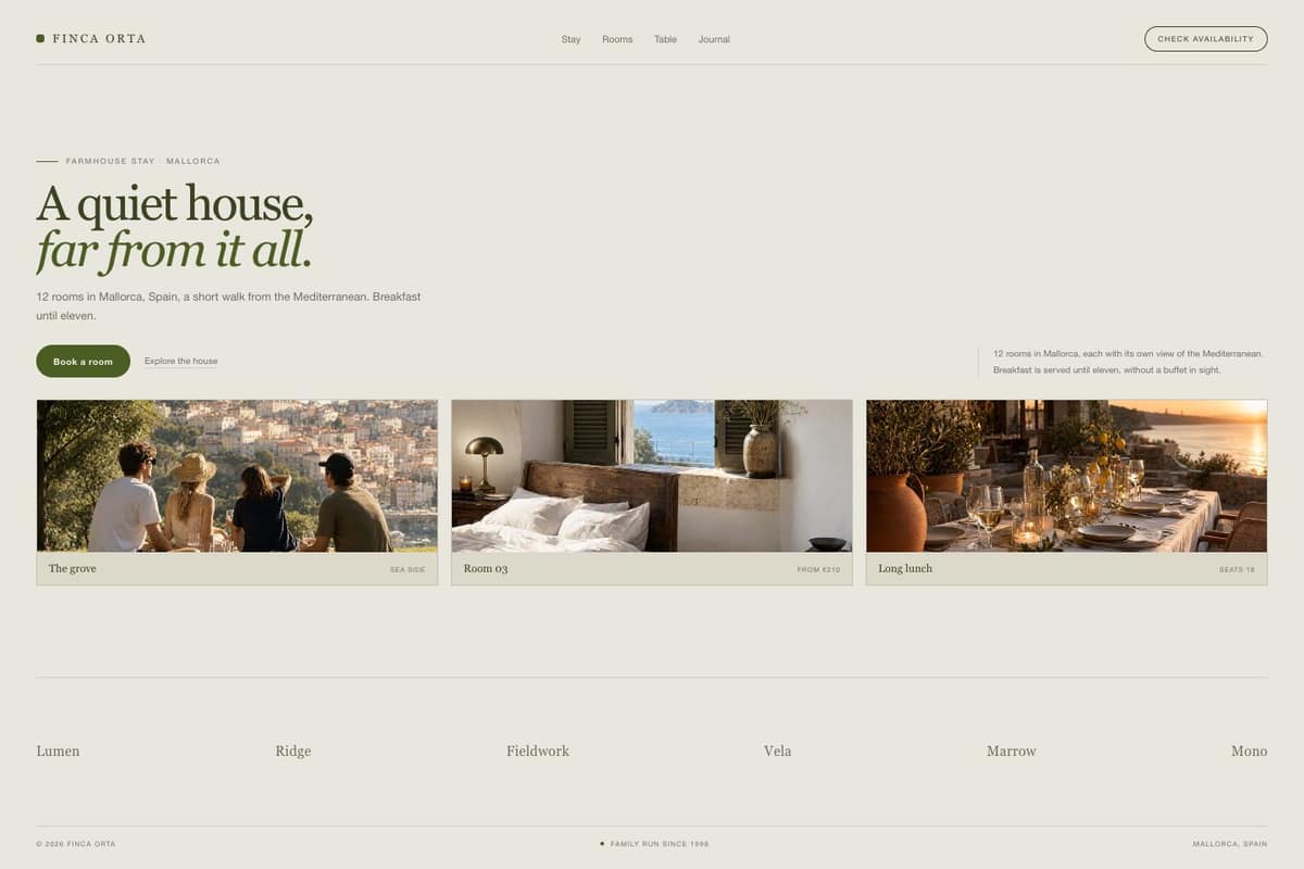 Finca Orta — full page preview