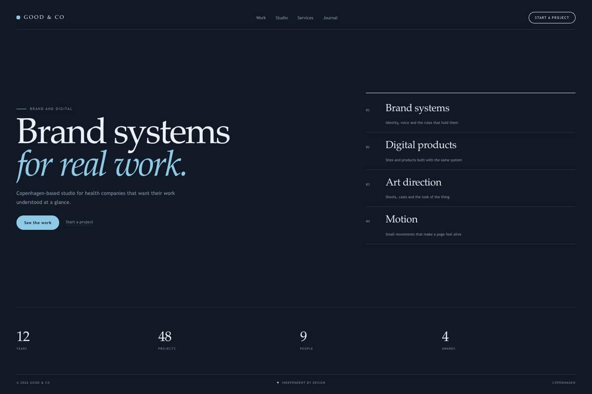 Good & Co — full page preview