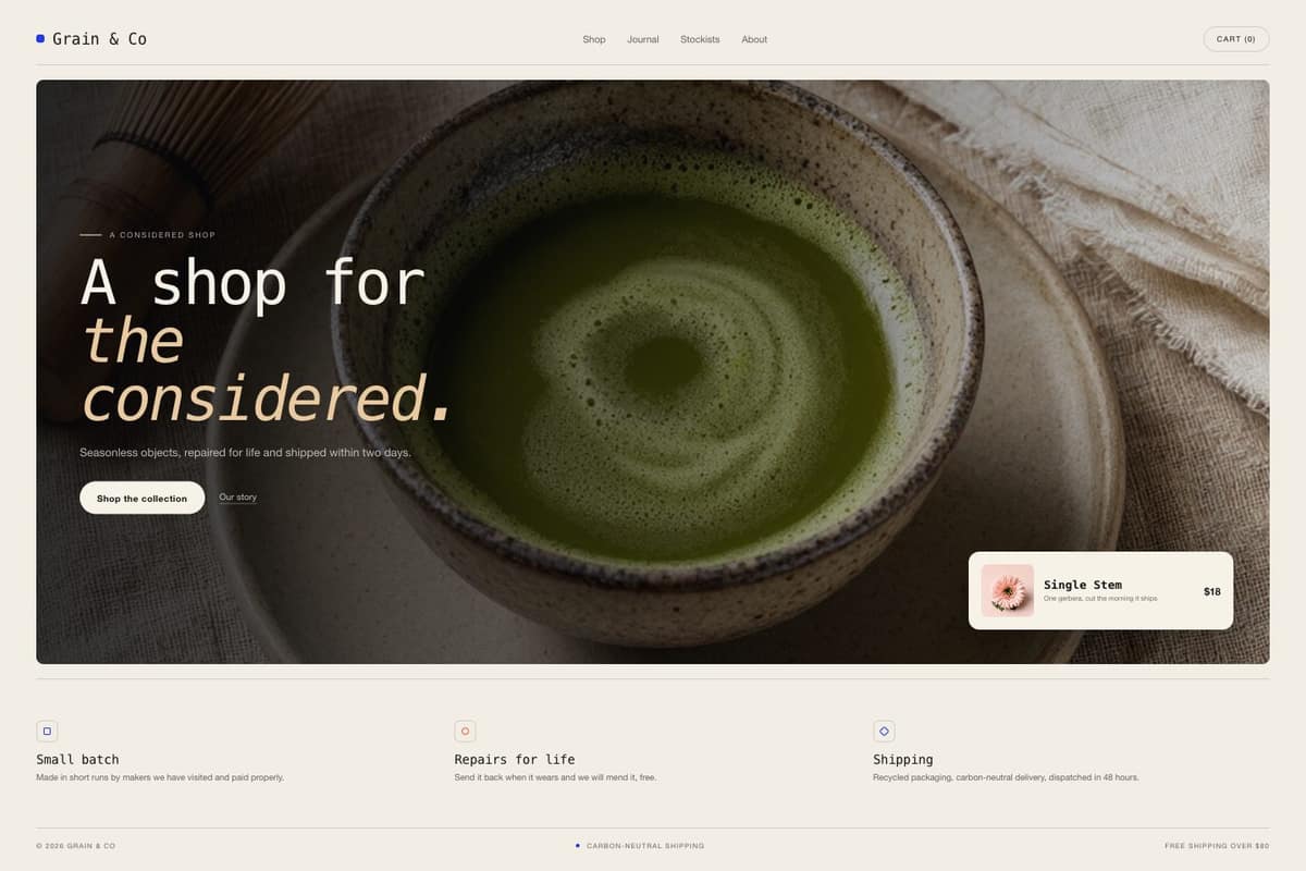 Grain & Co — full page preview