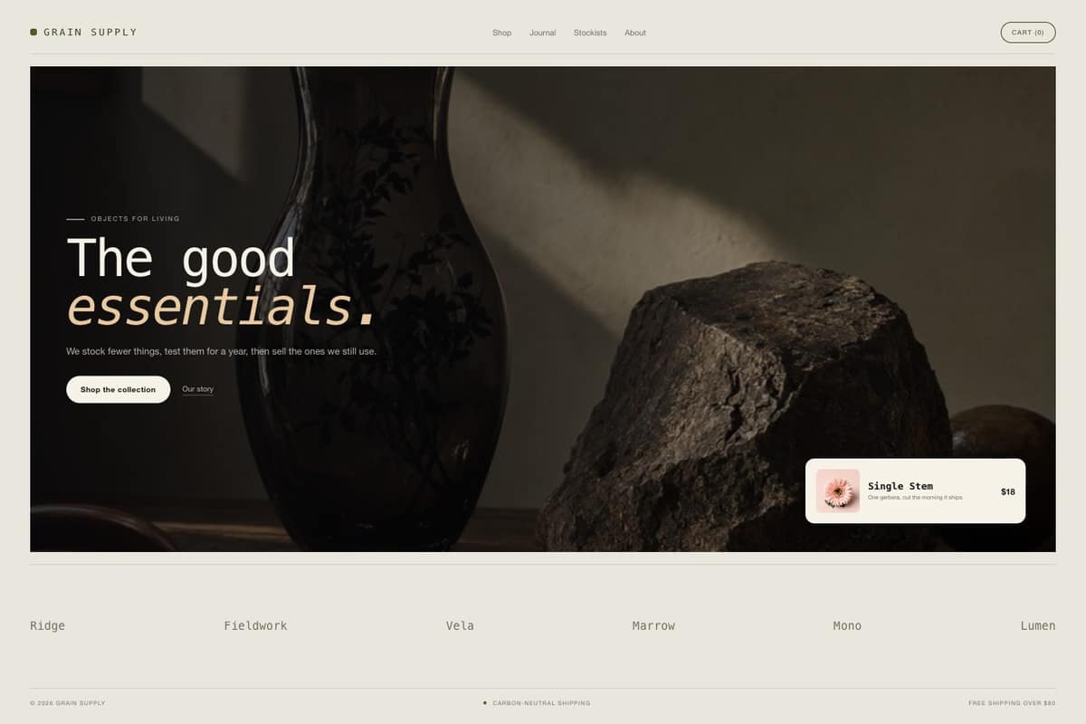 Grain Supply — full page preview