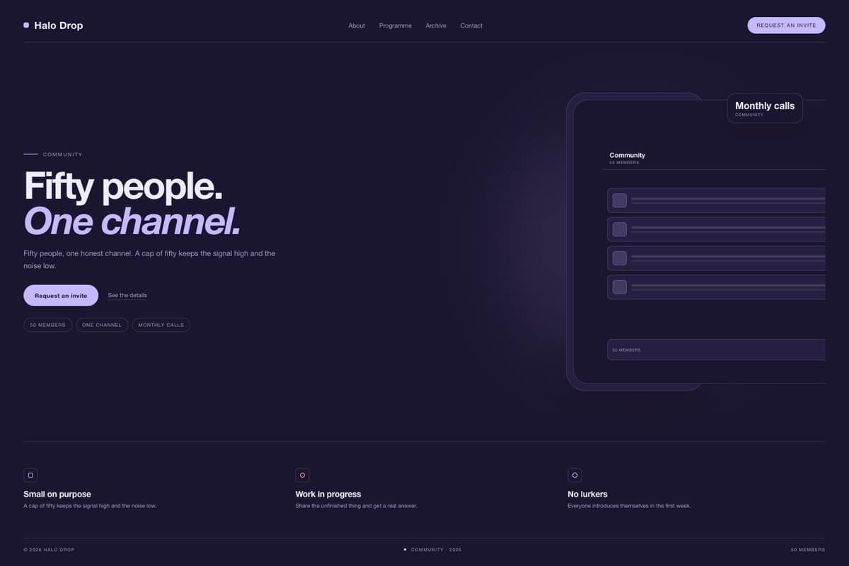 Halo Drop — full page preview